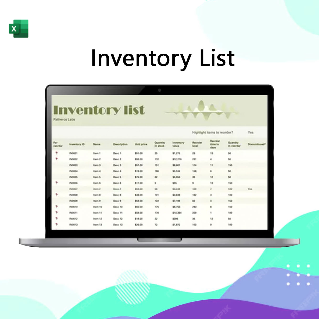 inventory list inventory list