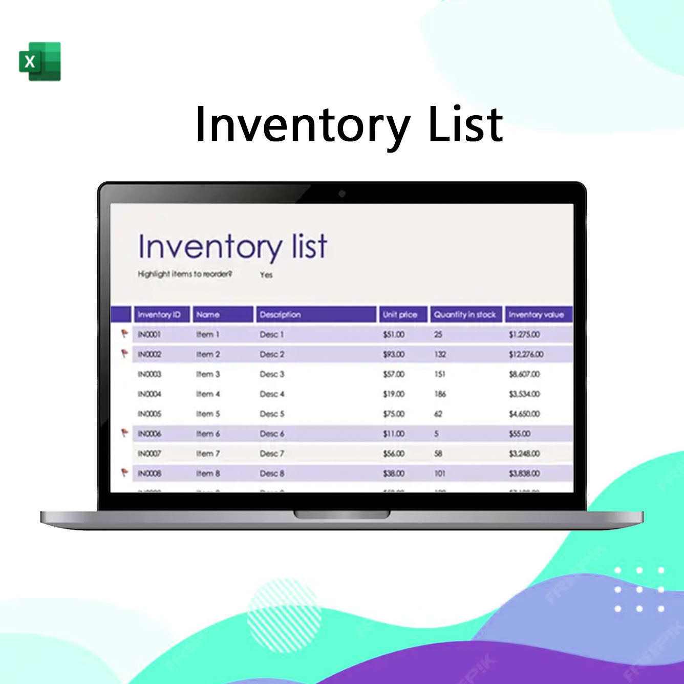 inventory list inventory list
