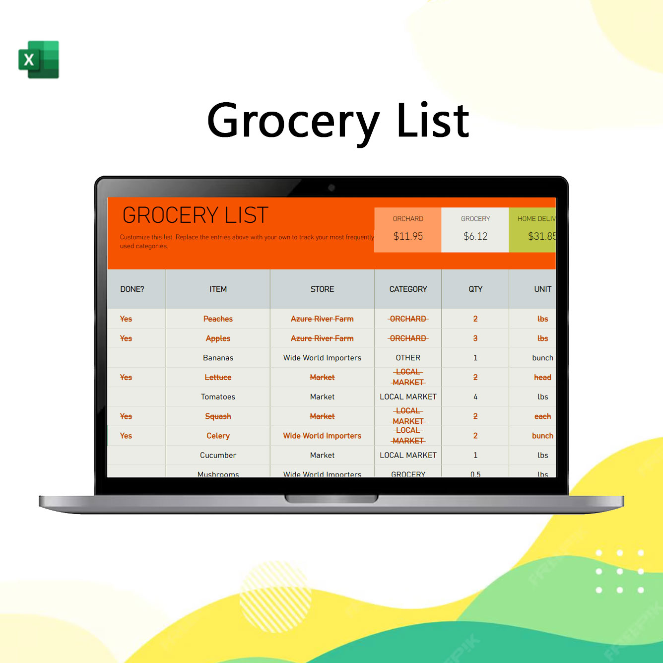 grocery list grocery list